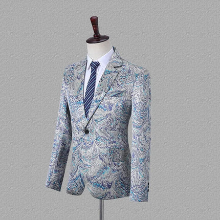 Men's Peacock Jacquard Tuxedo  #S8404