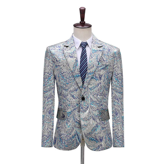 Men's Peacock Jacquard Tuxedo  #S8404