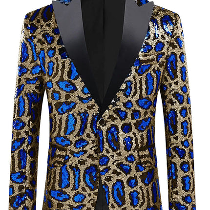 Men's Leopard Print Sequin Gala Tuxedo #S8408