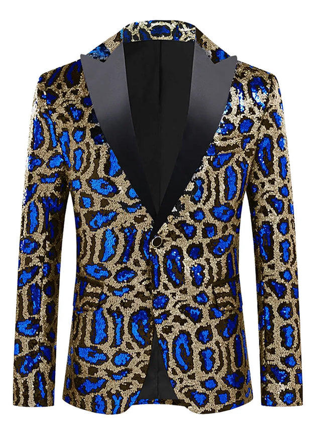 Men's Leopard Print Sequin Gala Tuxedo #S8408