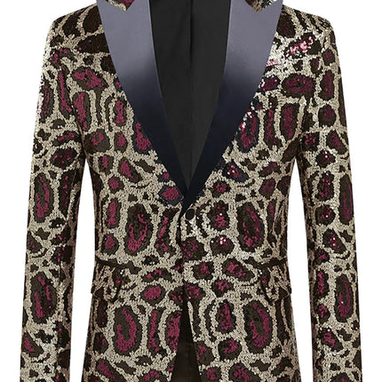 Men's Leopard Print Sequin Gala Tuxedo #S8408