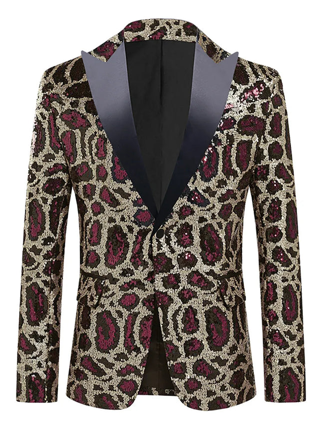 Men's Leopard Print Sequin Gala Tuxedo #S8408