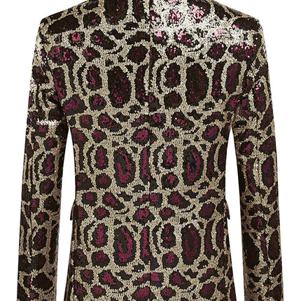 Men's Leopard Print Sequin Gala Tuxedo #S8408