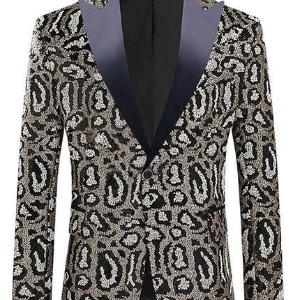 Men's Leopard Print Sequin Gala Tuxedo #S8408