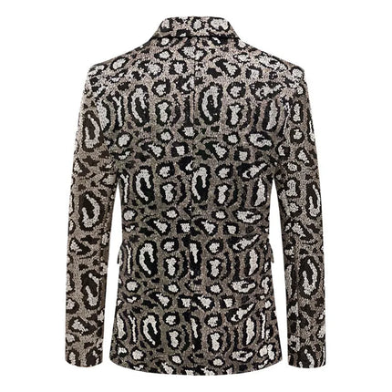 Men's Leopard Print Sequin Gala Tuxedo #S8408