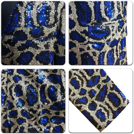 Men's Leopard Print Sequin Gala Tuxedo #S8408