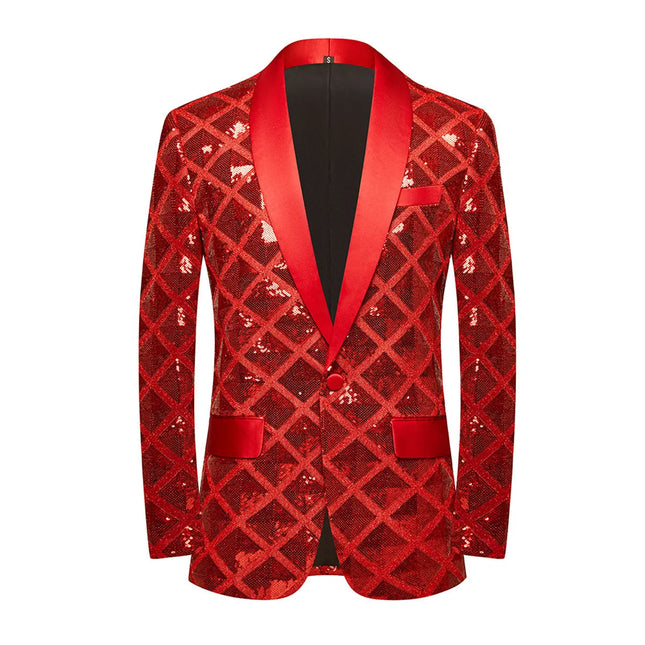 Men's Cube Block Sequin Gala Tuxedo  #S8414