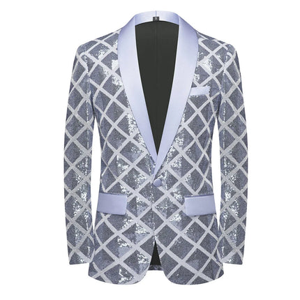 Men's Cube Block Sequin Gala Tuxedo  #S8414