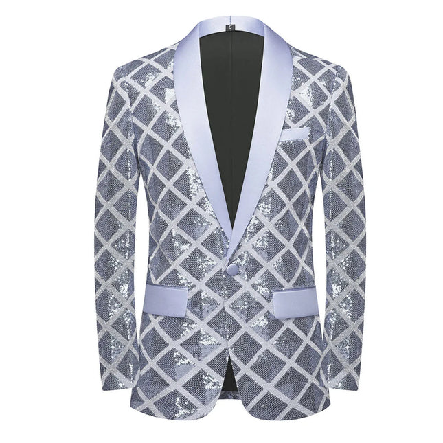 Men's Cube Block Sequin Gala Tuxedo  #S8414