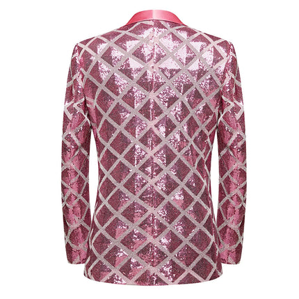 Men's Cube Block Sequin Gala Tuxedo  #S8414