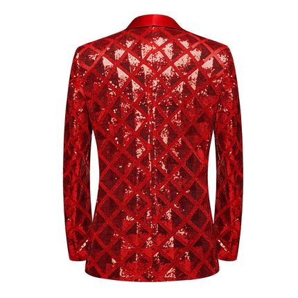 Men's Cube Block Sequin Gala Tuxedo  #S8414