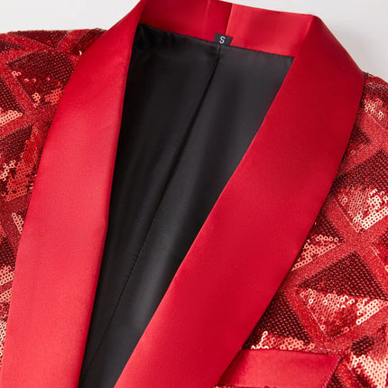 Men's Cube Block Sequin Gala Tuxedo  #S8414