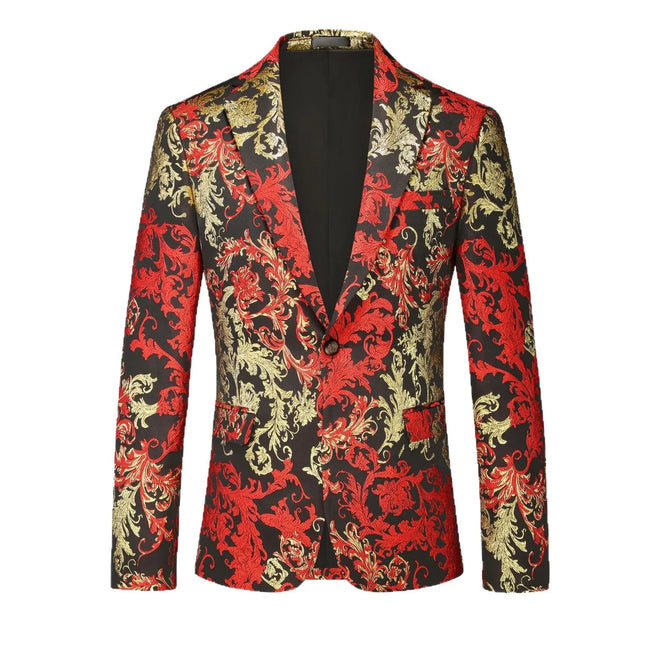 Men's Gold Pattern Blazer  #S8615