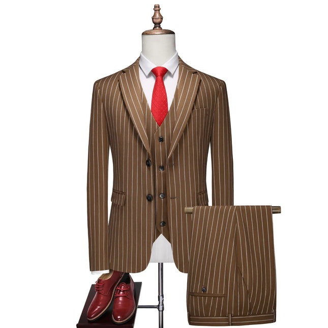 Men's Stripe 3 Piece Suit  #S8616