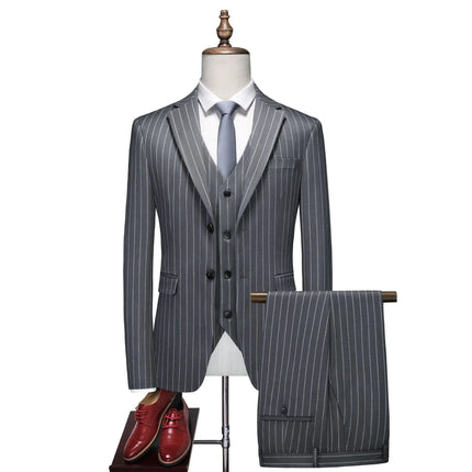 Men's Stripe 3 Piece Suit  #S8616
