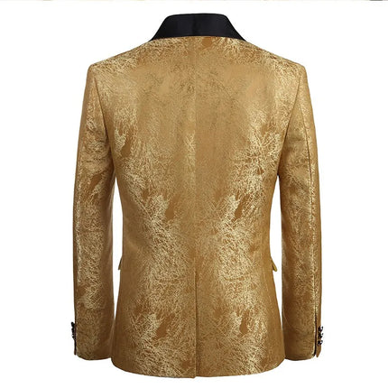 Men's Gold Jacquard Suit  #S8632
