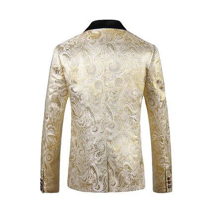 Men's Gold Patterned Suit  #S8627