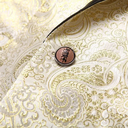 Men's Gold Patterned Suit  #S8627