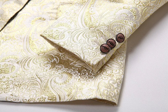 Men's Gold Patterned Suit  #S8627