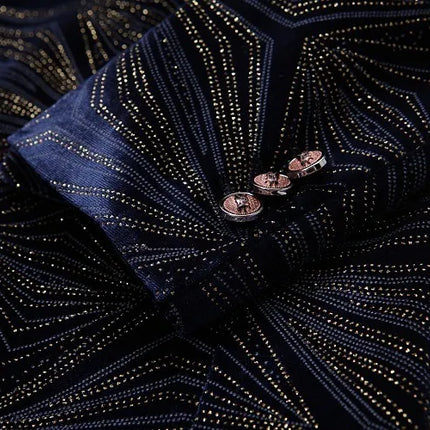 Men's Navy Geometric Blazer #S8628-1