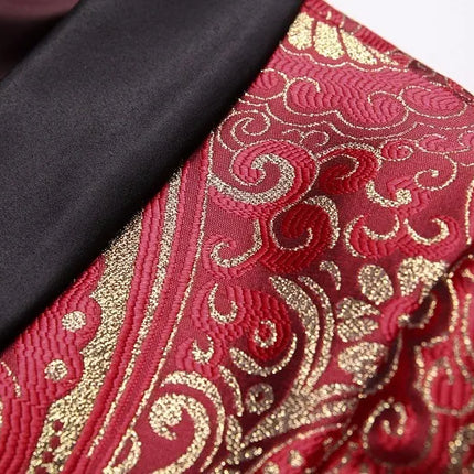 Men's Red Patterned Suit  #S8626