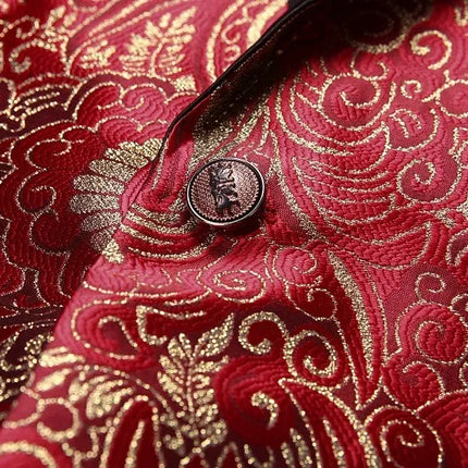 Men's Red Patterned Suit  #S8626