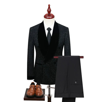 Men's Velvet Lapel Suit  #S8630
