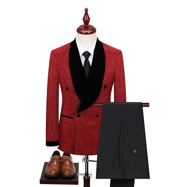 Men's Velvet Lapel Suit  #S8630