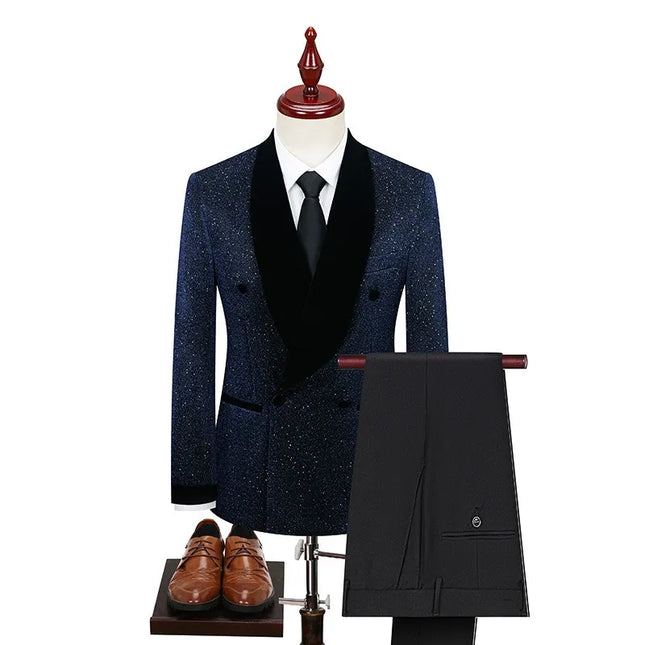 Men's Velvet Lapel Suit  #S8630
