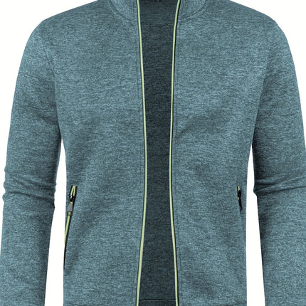 Men's Casual Zipper Cardigan Coat #25060601 - | Sea Blue / S