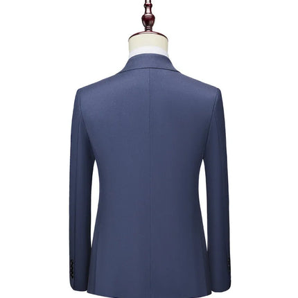 Men's Solid-color Waist-skimming Blazer #S8223-1 - Blazers | Red / XS