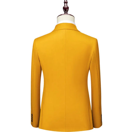 Men's Solid-color Waist-skimming Blazer #S8223-1 - Blazers | Red / XS
