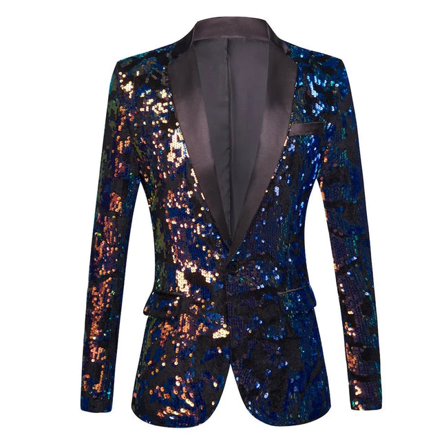 Men's Abstract Multicolor Sequin Tuxedo  #M8046