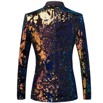 Men's Abstract Multicolor Sequin Tuxedo  #M8046