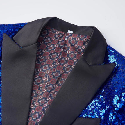Men's Gradient Blue & Silver Sequins Tuxedo  #M8047