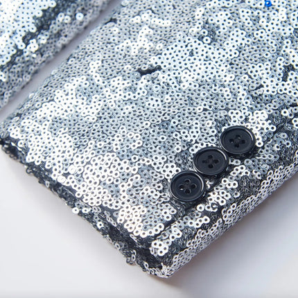 Men's Gradient Blue & Silver Sequins Tuxedo  #M8047