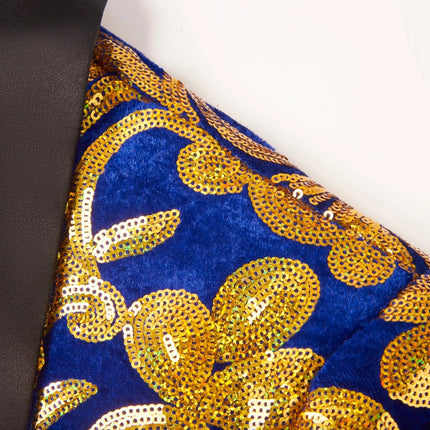 Men's Floral Royal Sequin Tuxedo  #M8054