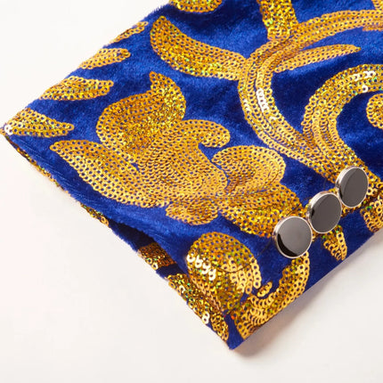 Men's Floral Royal Sequin Tuxedo  #M8054