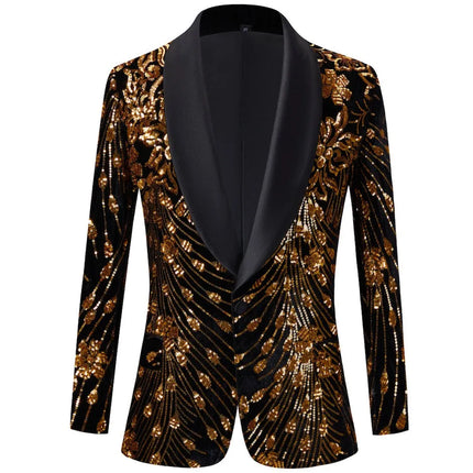Men's Royal Gold Sequin Tuxedo #M8057