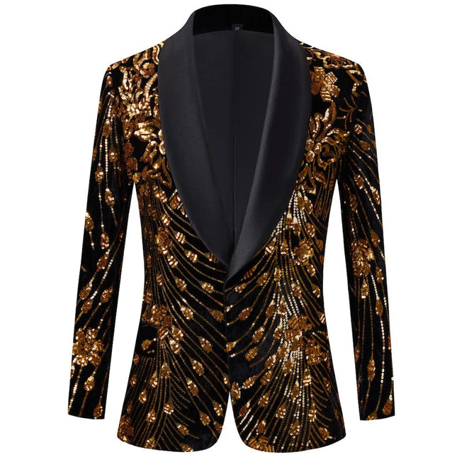 Men's Royal Gold Sequin Tuxedo #M8057