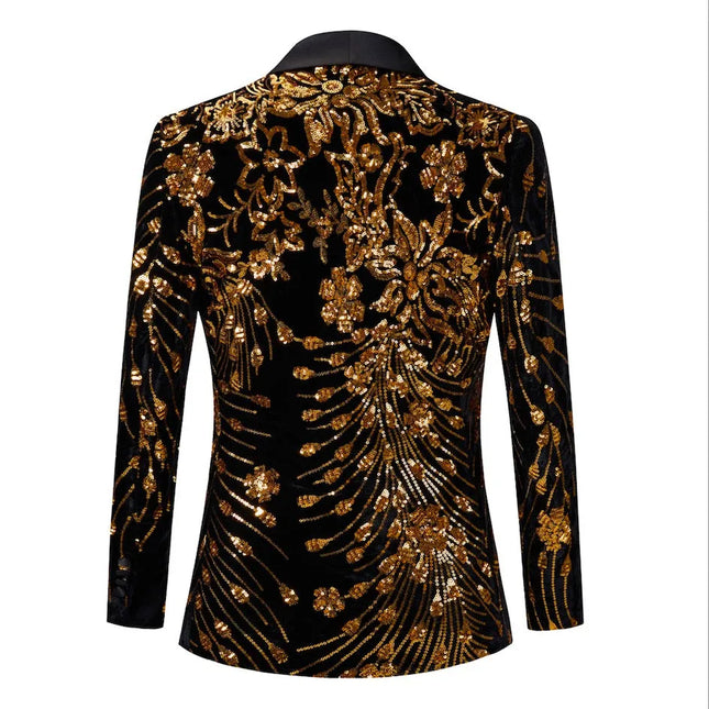 Men's Royal Gold Sequin Tuxedo #M8057
