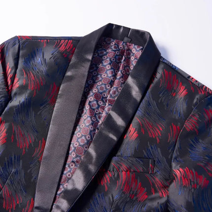 Men's Abstract Punch Black Tuxedo  #M8058