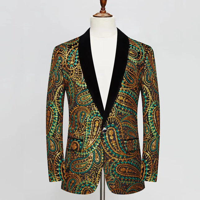 Men's Mystery Pattern Sequins Blazer  #S8206