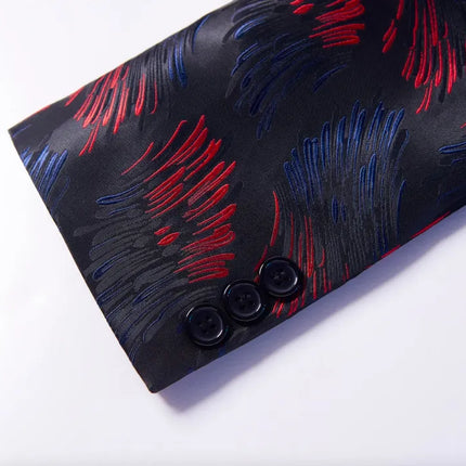 Men's Abstract Punch Black Tuxedo  #M8058
