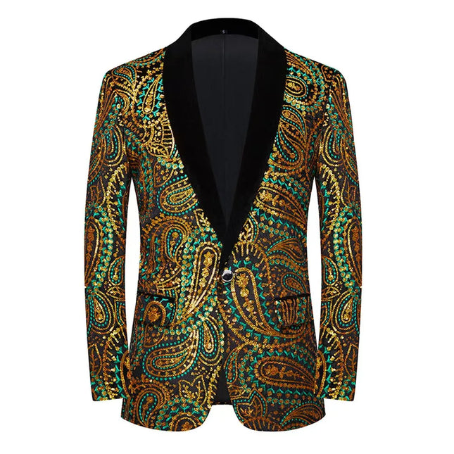 Men's Mystery Pattern Sequins Blazer  #S8206
