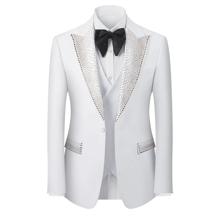 Men's White Diamond Suit  #S8636