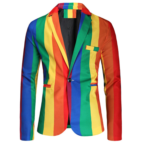 Men's Rainbow Stripe Suit #2TZ142