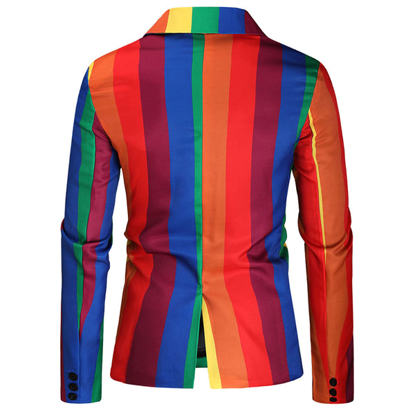 Men's Rainbow Stripe Suit #2TZ142