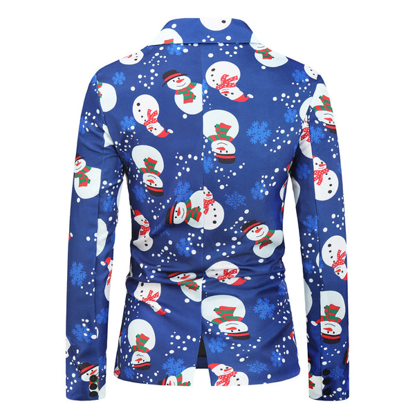 Men's Christmas Print Blazer #X23