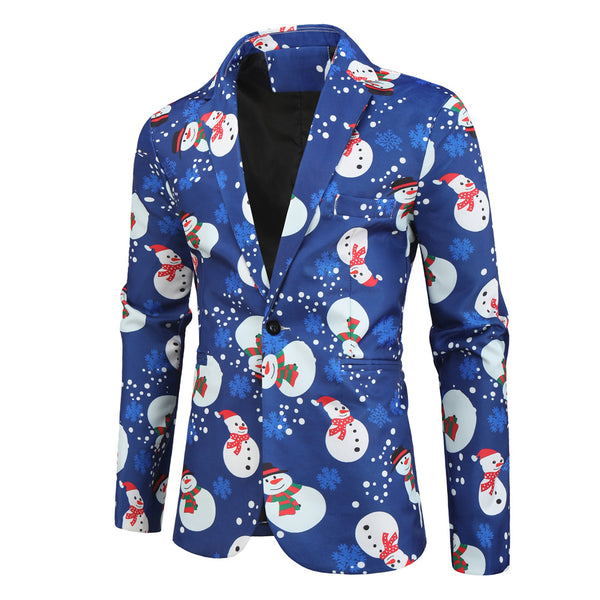 Men's Christmas Print Suit #2TZ23